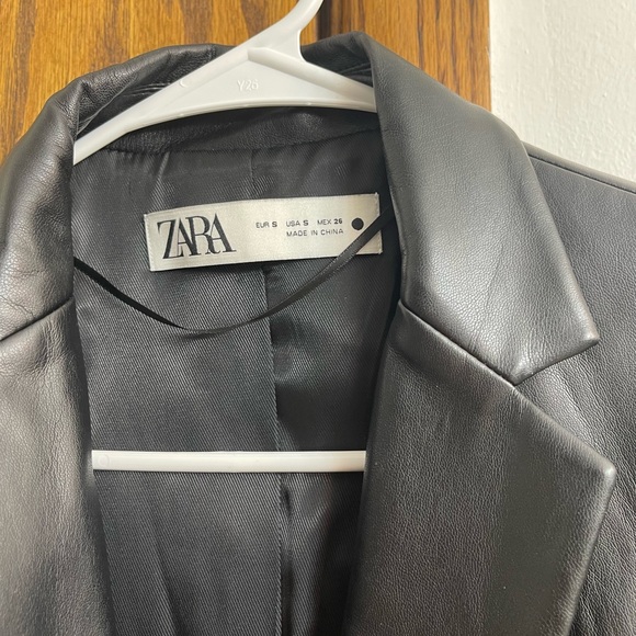 Zara Black Leather Jacket Suit - Picture 3 of 6